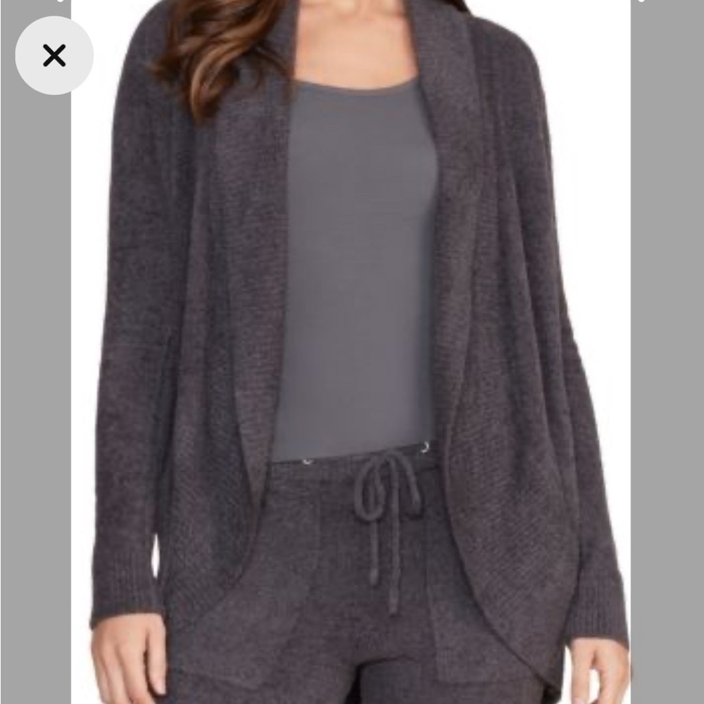 Barefoot Dreams Women's Gray Open Front Cardigan Sweater L/XL